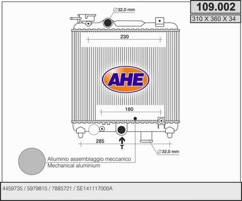 AHE 109.002 - Радиатор, охлаждение двигателя autosila-amz.com