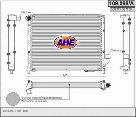 AHE 109.088/A - Радиатор, охлаждение двигателя autosila-amz.com