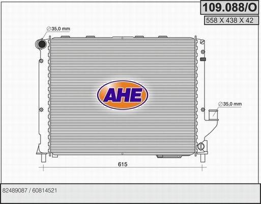 AHE 109.088/O - Радиатор, охлаждение двигателя autosila-amz.com