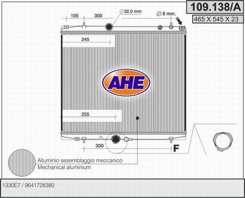 AHE 109.138/A - Радиатор, охлаждение двигателя autosila-amz.com
