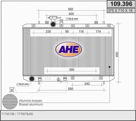 AHE 109.396 - Радиатор, охлаждение двигателя autosila-amz.com