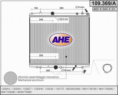 AHE 109.369/A - Радиатор, охлаждение двигателя autosila-amz.com