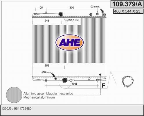 AHE 109.379/A - Радиатор, охлаждение двигателя autosila-amz.com