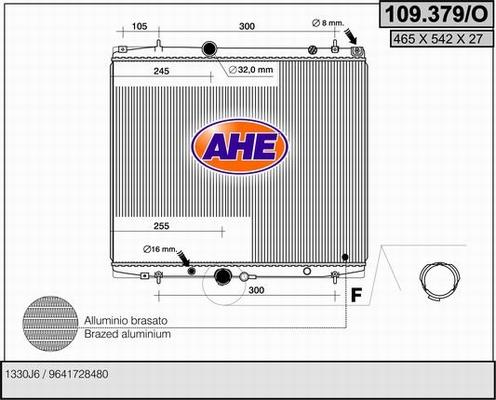 AHE 109.379/O - Радиатор, охлаждение двигателя autosila-amz.com