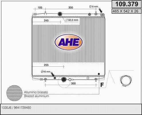 AHE 109.379 - Радиатор, охлаждение двигателя autosila-amz.com