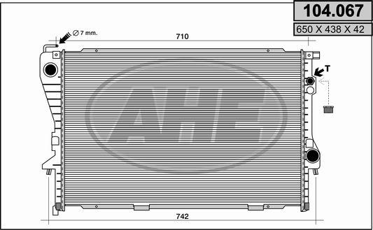 AHE 104.067 - Радиатор, охлаждение двигателя autosila-amz.com