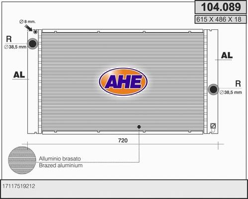 AHE 104.089 - Радиатор, охлаждение двигателя autosila-amz.com