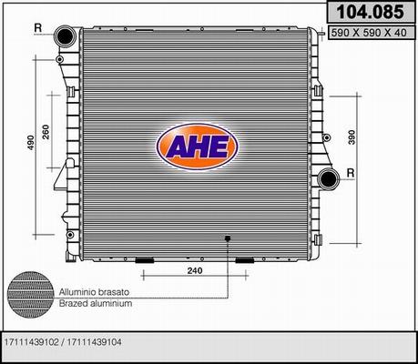 AHE 104.085 - Радиатор, охлаждение двигателя autosila-amz.com