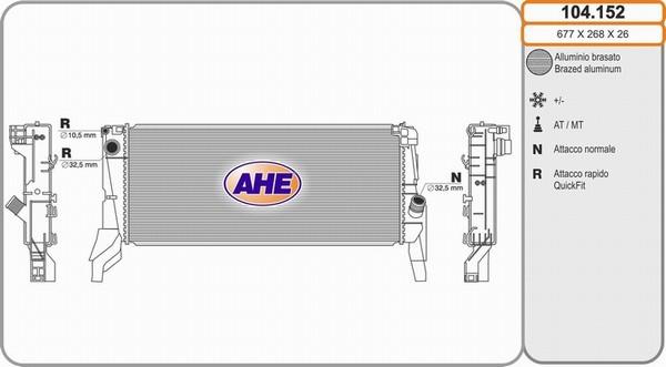 AHE 104.152 - Радиатор, охлаждение двигателя autosila-amz.com