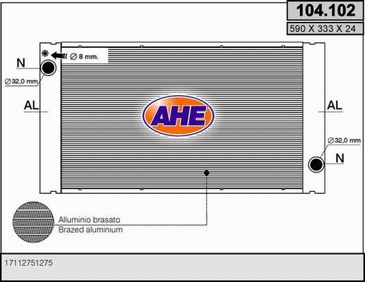 AHE 104.102 - Радиатор, охлаждение двигателя autosila-amz.com