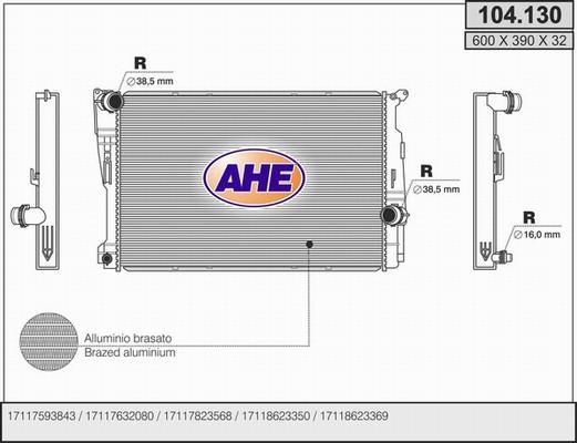 AHE 104.130 - Радиатор, охлаждение двигателя autosila-amz.com
