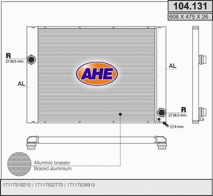 AHE 104.131 - Радиатор, охлаждение двигателя autosila-amz.com