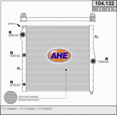 AHE 104.132 - Радиатор, охлаждение двигателя autosila-amz.com