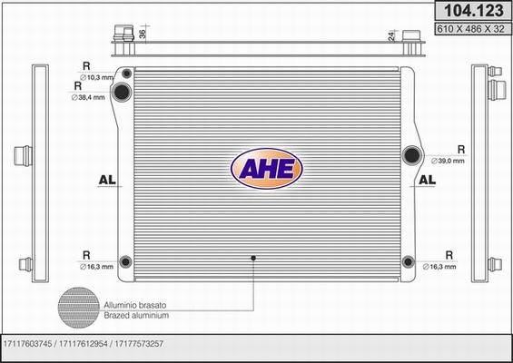 AHE 104.123 - Радиатор, охлаждение двигателя autosila-amz.com