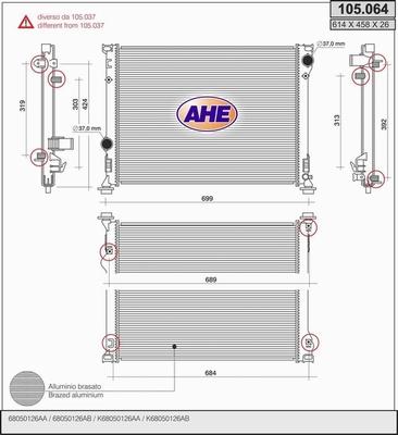 AHE 105.064 - Радиатор, охлаждение двигателя autosila-amz.com