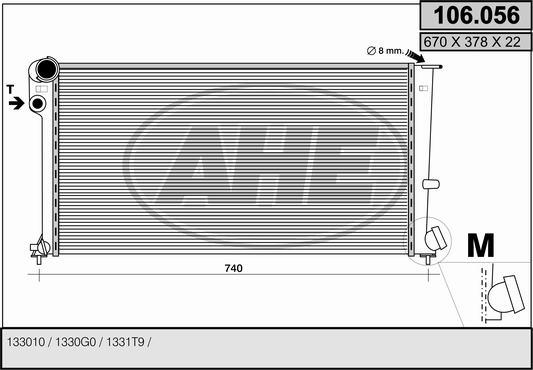 AHE 106.056 - Радиатор, охлаждение двигателя autosila-amz.com
