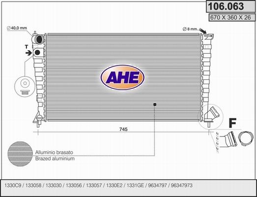 AHE 106.063 - Радиатор, охлаждение двигателя autosila-amz.com