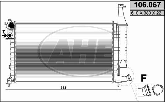 AHE 106.067 - Радиатор, охлаждение двигателя autosila-amz.com