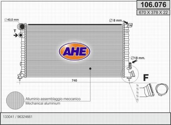 AHE 106.076 - Радиатор, охлаждение двигателя autosila-amz.com