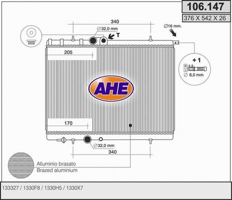 AHE 106.147 - Радиатор, охлаждение двигателя autosila-amz.com