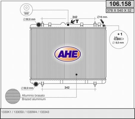 AHE 106.158 - Радиатор, охлаждение двигателя autosila-amz.com