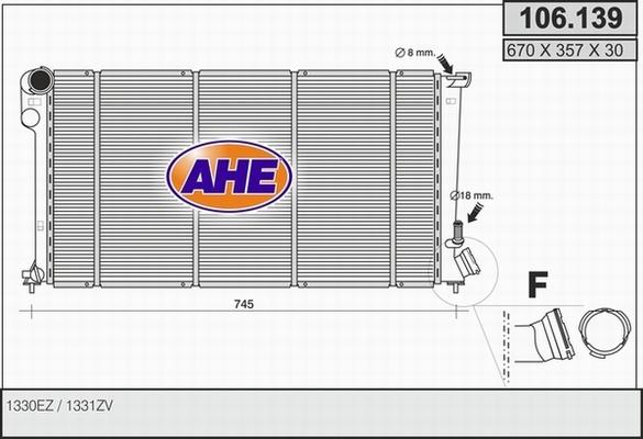 AHE 106.139 - Радиатор, охлаждение двигателя autosila-amz.com