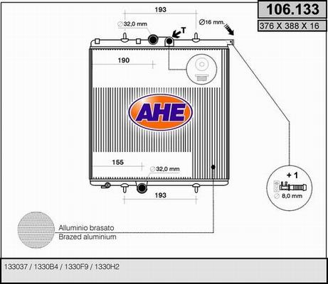 AHE 106.133 - Радиатор, охлаждение двигателя autosila-amz.com