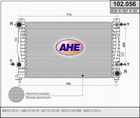 AHE 102.056 - Радиатор, охлаждение двигателя autosila-amz.com
