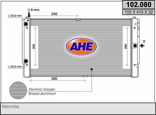 AHE 102.080 - Радиатор, охлаждение двигателя autosila-amz.com