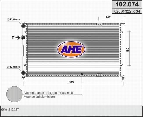 AHE 102.074 - Радиатор, охлаждение двигателя autosila-amz.com