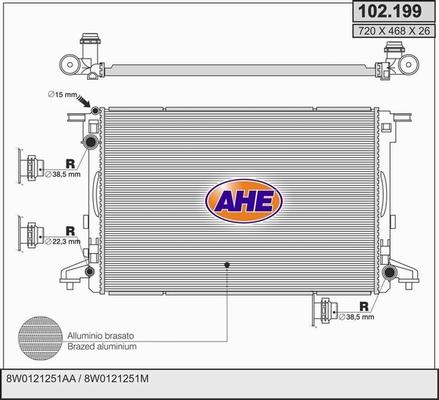AHE 102.199 - Радиатор, охлаждение двигателя autosila-amz.com