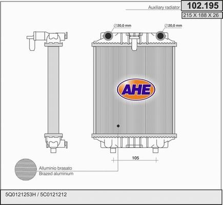 AHE 102.195 - Радиатор, охлаждение двигателя autosila-amz.com