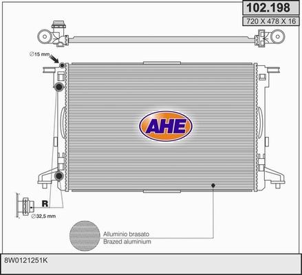 AHE 102.198 - Радиатор, охлаждение двигателя autosila-amz.com