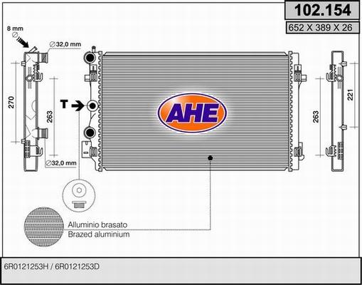 AHE 102.154 - Радиатор, охлаждение двигателя autosila-amz.com