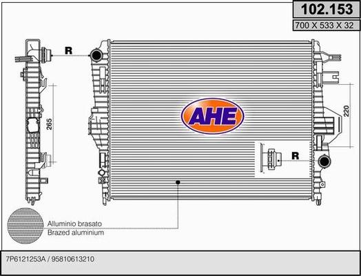 AHE 102.153 - Радиатор, охлаждение двигателя autosila-amz.com