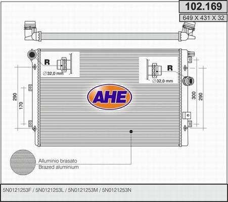 AHE 102.169 - Радиатор, охлаждение двигателя autosila-amz.com