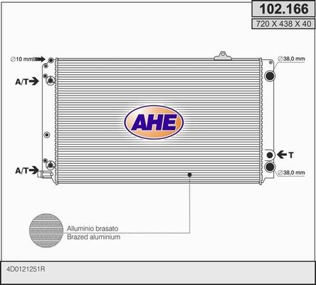 AHE 102.166 - Радиатор, охлаждение двигателя autosila-amz.com