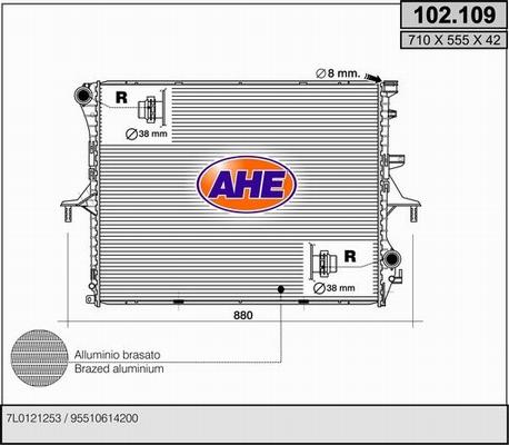 AHE 102.109 - Радиатор, охлаждение двигателя autosila-amz.com