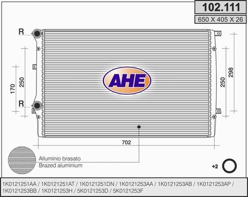 AHE 102.111 - Радиатор, охлаждение двигателя autosila-amz.com