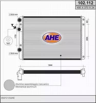 AHE 102.112 - Радиатор, охлаждение двигателя autosila-amz.com