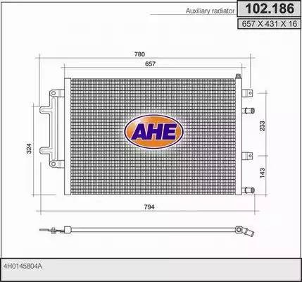 AHE 102.186 - Радиатор, охлаждение двигателя autosila-amz.com