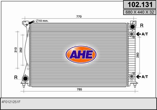 AHE 102.131 - Радиатор, охлаждение двигателя autosila-amz.com