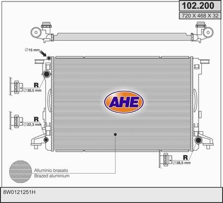 AHE 102.200 - Радиатор, охлаждение двигателя autosila-amz.com