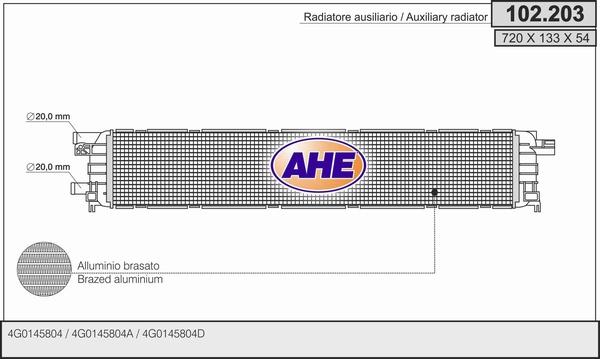 AHE 102.203 - Радиатор, охлаждение двигателя autosila-amz.com