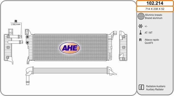 AHE 102.214 - Радиатор, охлаждение двигателя autosila-amz.com