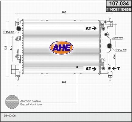 AHE 107.034 - Радиатор, охлаждение двигателя autosila-amz.com