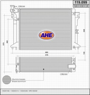 AHE 119.099 - Радиатор, охлаждение двигателя autosila-amz.com