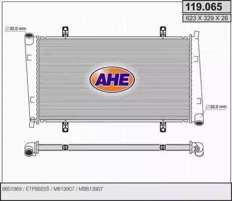 AHE 119.065 - Радиатор, охлаждение двигателя autosila-amz.com
