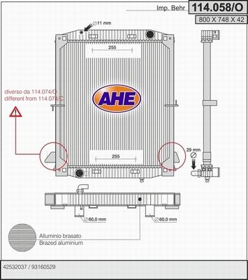 AHE 114.058/O - Радиатор, охлаждение двигателя autosila-amz.com