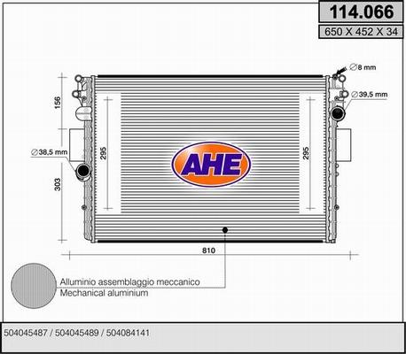AHE 114.066 - Радиатор, охлаждение двигателя autosila-amz.com